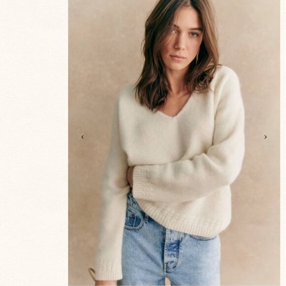Sezane Sweaters - Sezane Sz S Denisa Baby Alpaca  Sweater Ecru Cream